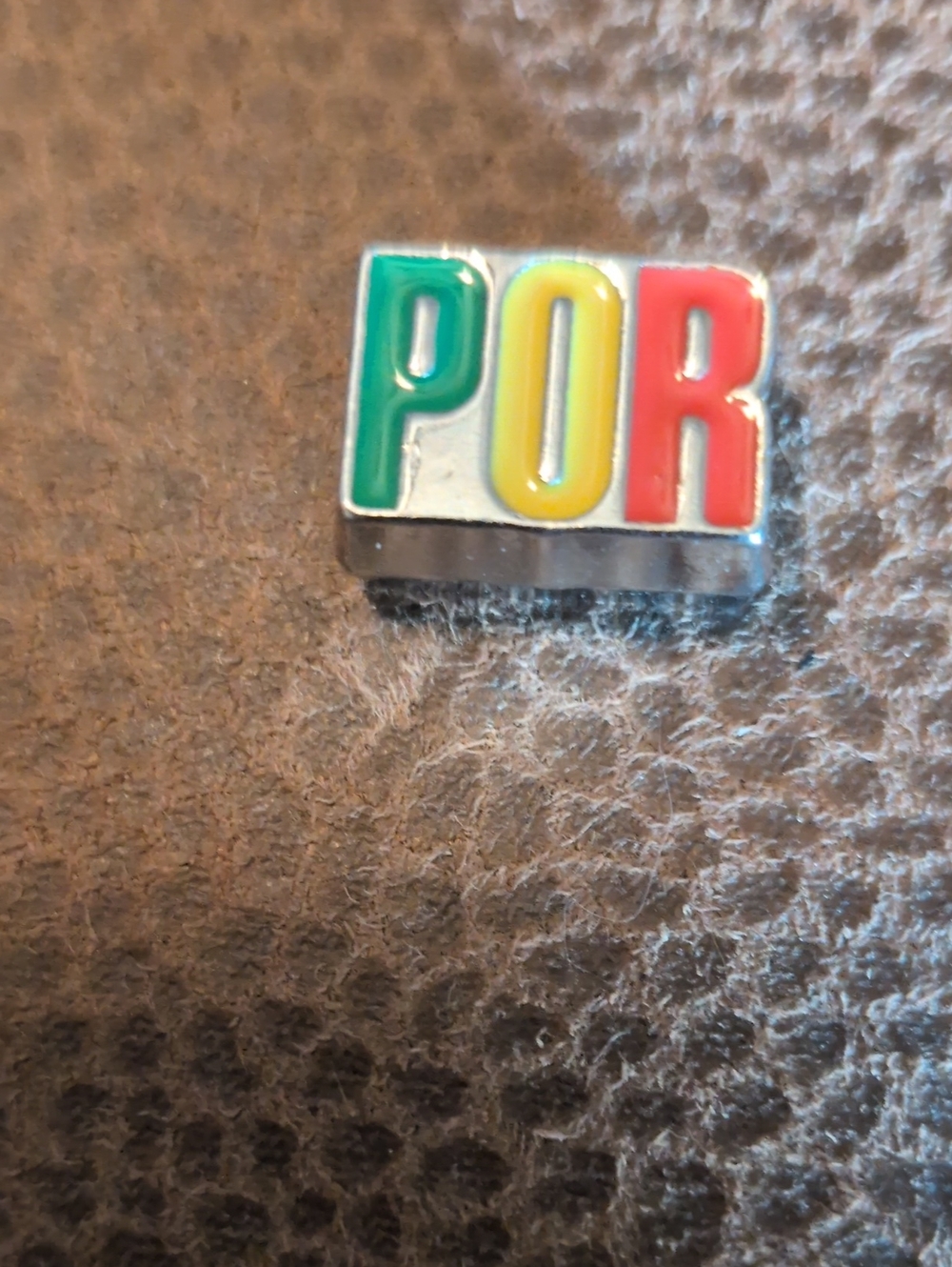 POR Enamel Letter Charm in Green Yellow Red - Unbranded